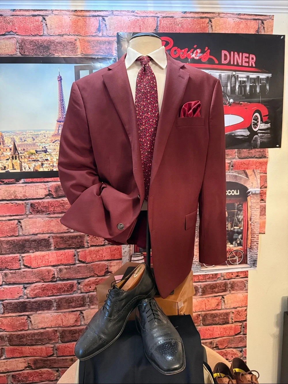Stafford Maroon Blazer